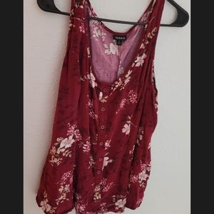 Torrid Red Floral Fit & Flare Tank
